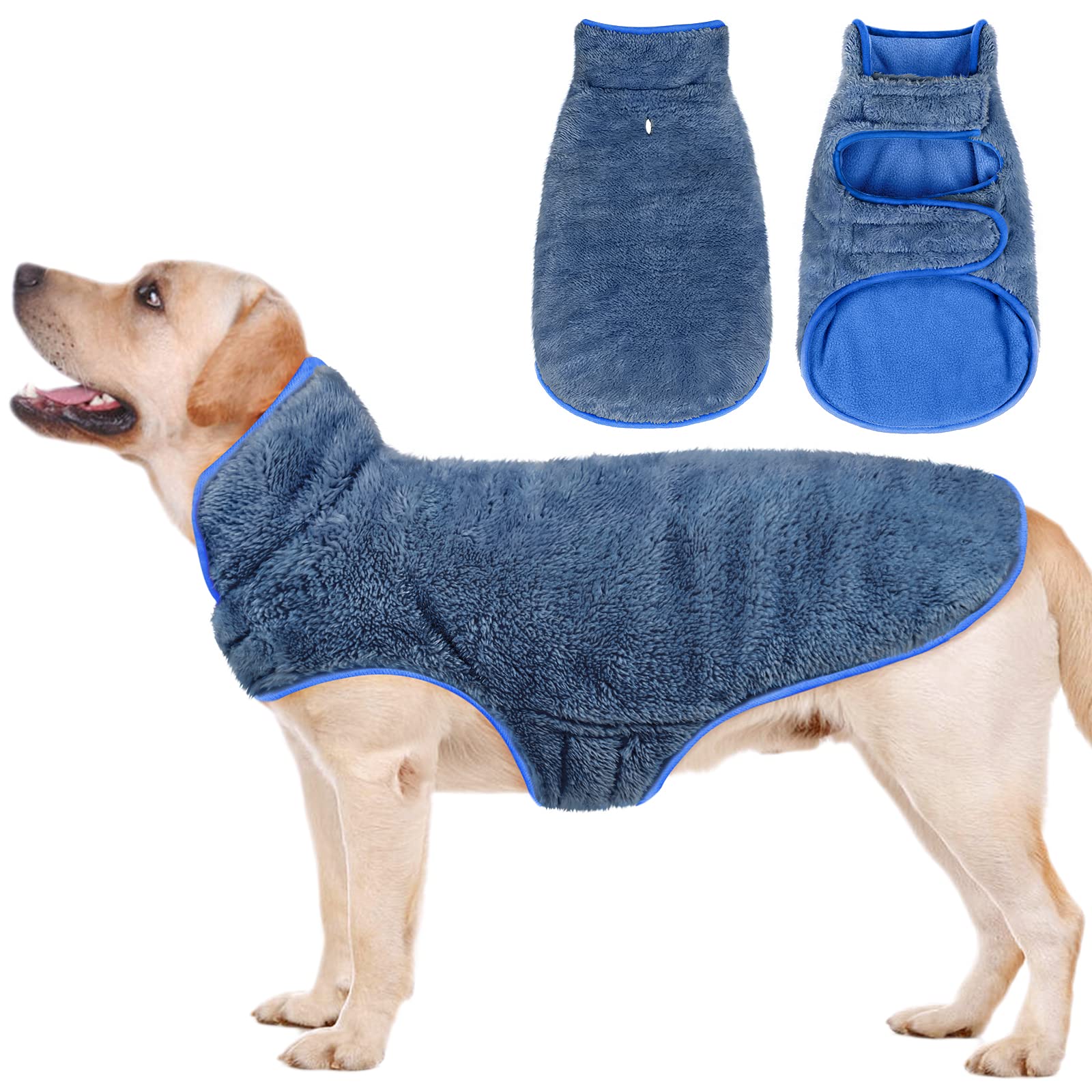 Malier Dog Winter Coat, Reversible Fleece Dog Cold Weather Coats Dog Jacket for Dogs, Windproof