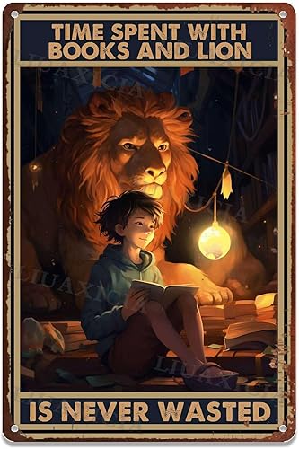 Letreros de metal vintage que el tiempo pasado con libros y el perro nunca se desperdicia para la decoración de la cocina de 8.00 x 12.00 pulgadas