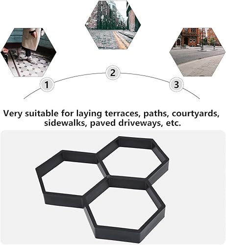 Miniatura 3 de Moldes y formas de hormigón, pavimentadora para hormigón, piedra escalonada reutilizable, para pavimento, pavimento, hexágono, patio, jardín, modo
