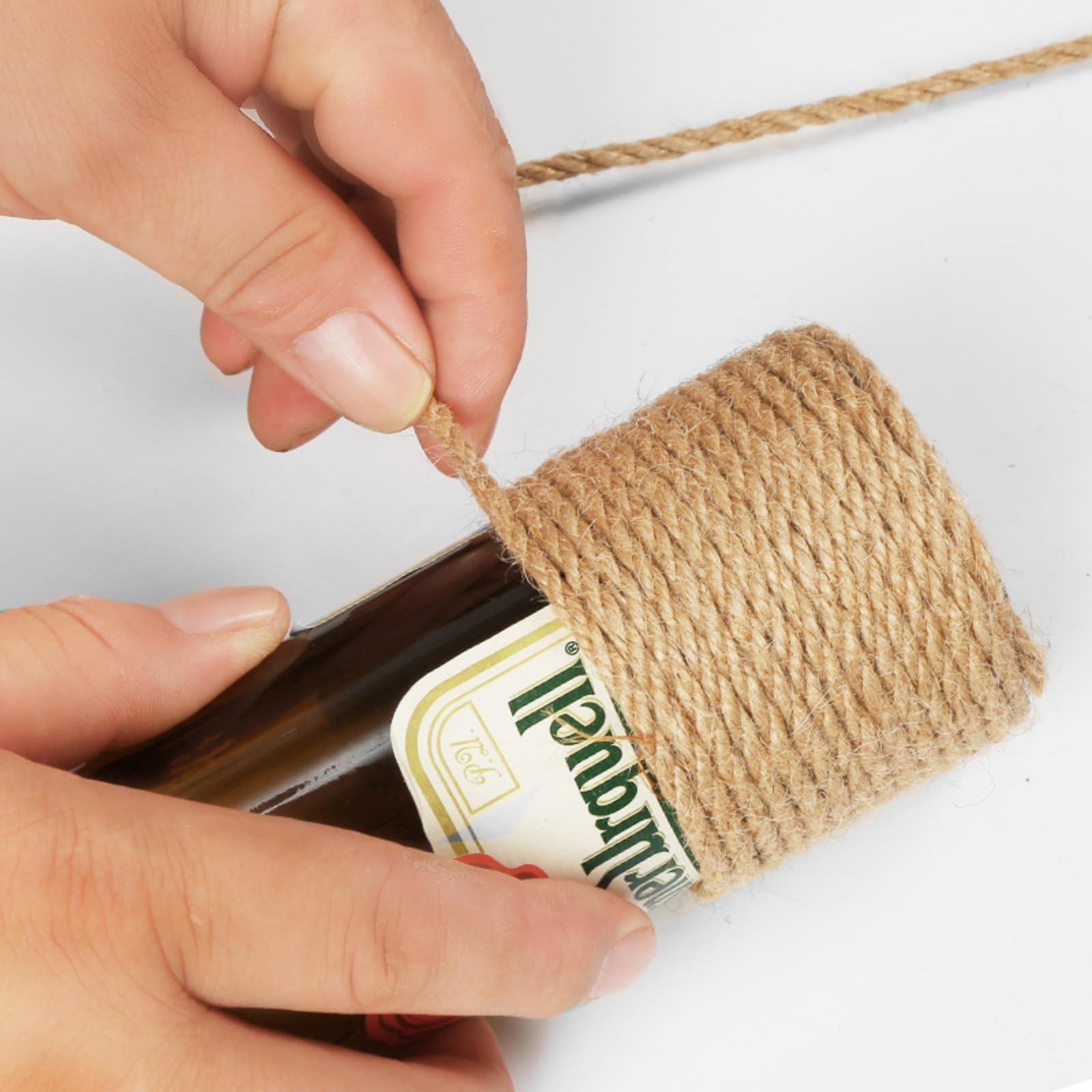 Cuerda de Yute Gruesa/Fina Natural 6mm /8mm/4mm/5mm/3mm Cuerda de Cáñamo Natural, Rollo de Corde Yute para Embalaje, Decoración, Jardinería, Fotos, Regalos, Manualidades
