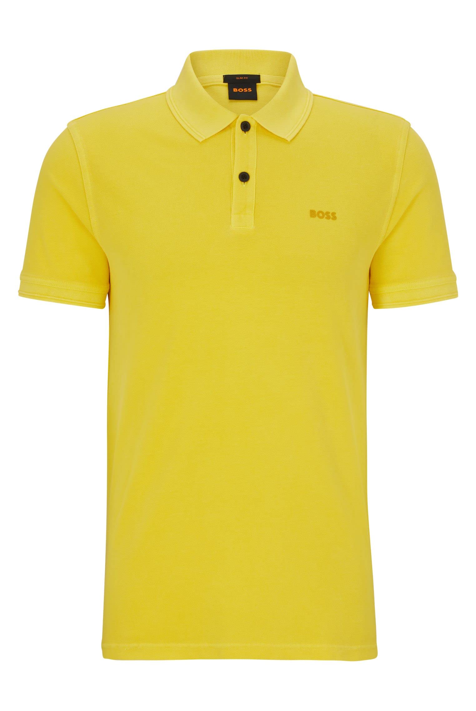 BOSS Herren Prime Slim-Fit Poloshirt aus Baumwoll-Piqué Hellgelb XXXL