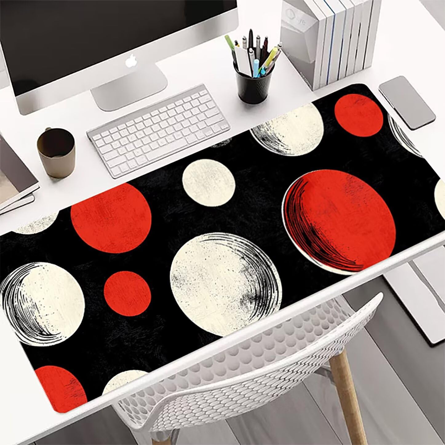 Lpfieonn Einfach Großes Schreibtischunterlage, XXL Schreibtischunterlagen, Schwarz XXL Wasserdicht Gaming Mousepad mit Vernähter Rand und Rutschfeste Gummibasis, für Laptop/Hause/Büro 120x60cm PF-3001