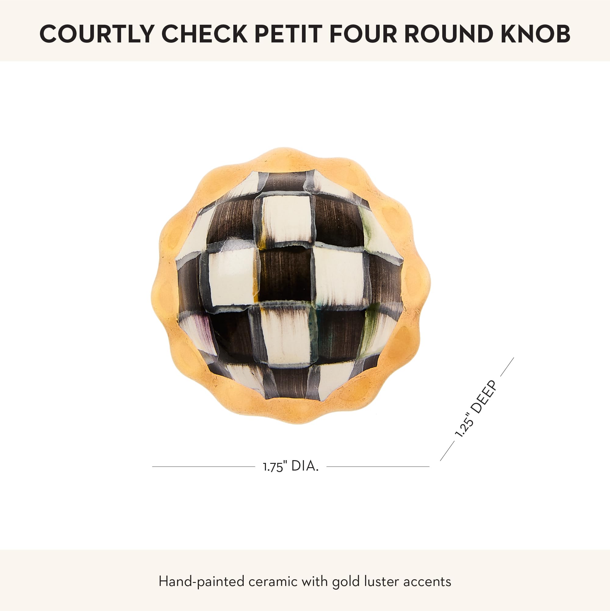MACKENZIE-CHILDS Petit Round Knob, Decorative Drawer Pull Knob