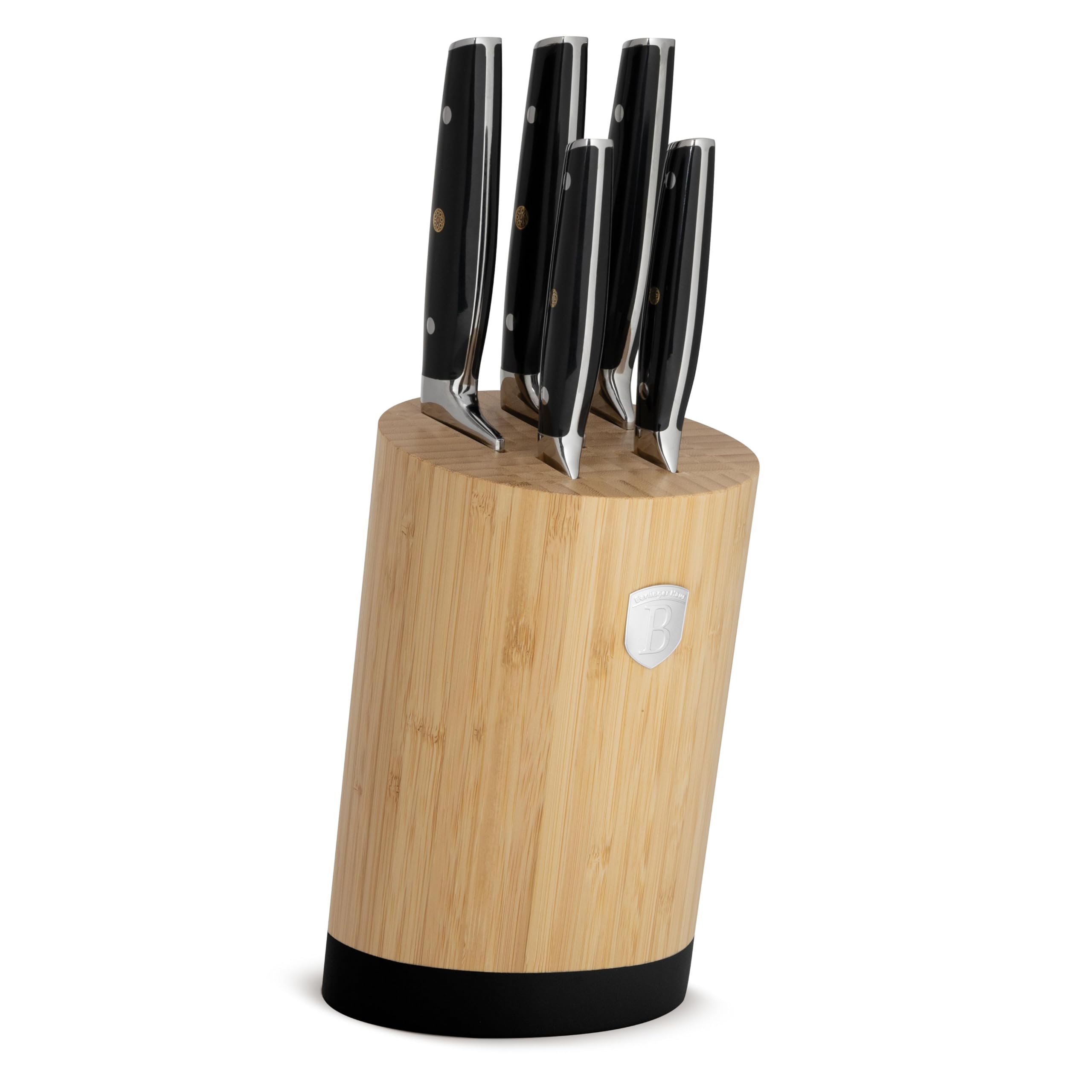 Berlinger Haus Zestaw noży ze stojakiem BAMBOO 6-częściowy Black Silver Collection BH-3136