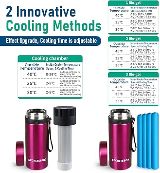 Insulin Pens Cooler 2-8℃ Control, Electric Medicine Cooler Travel Case | Diabetics USB Medication Fridge TSA Approved, with 4 Gel Ice Pack Portable EpiPen Case