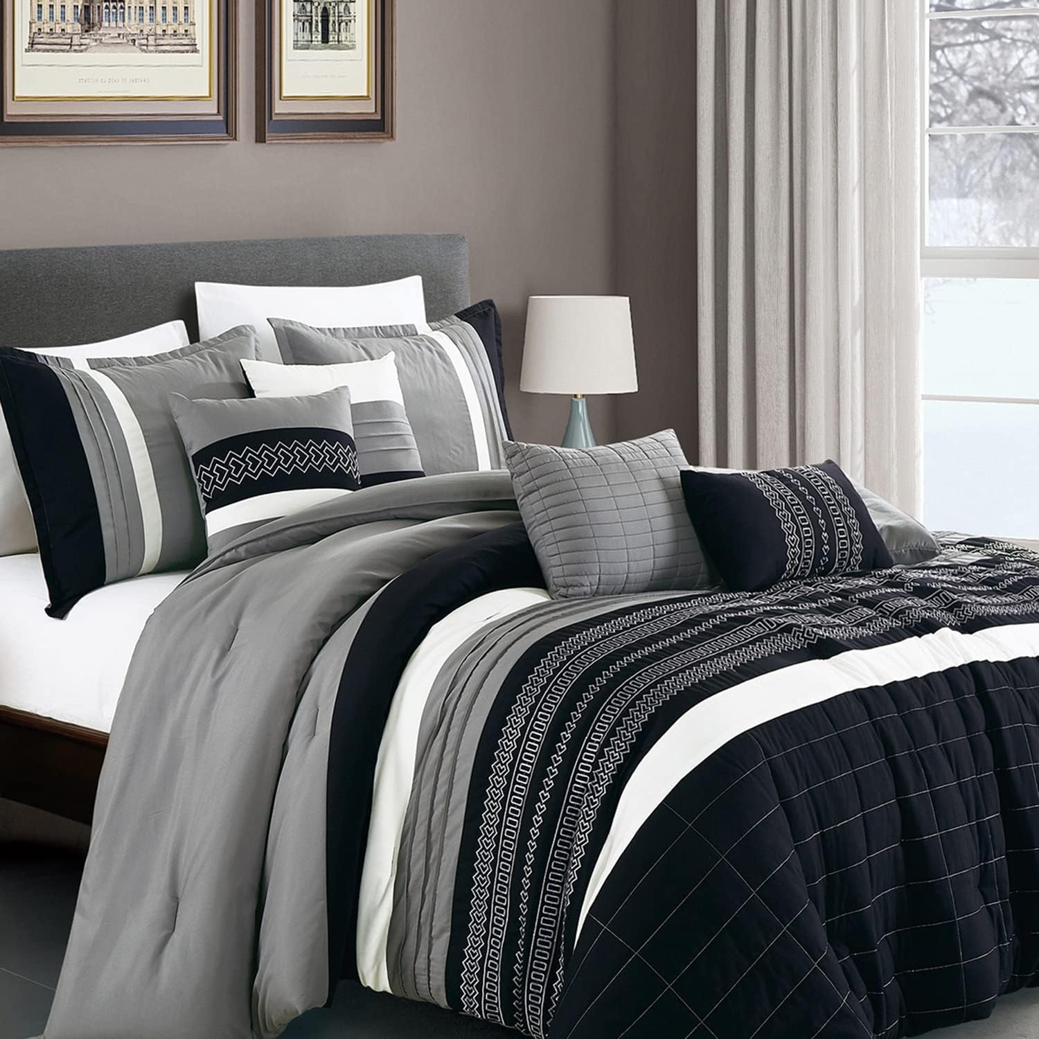 Homechoice Decor 7 Pieces Classic Embroidery Bedding