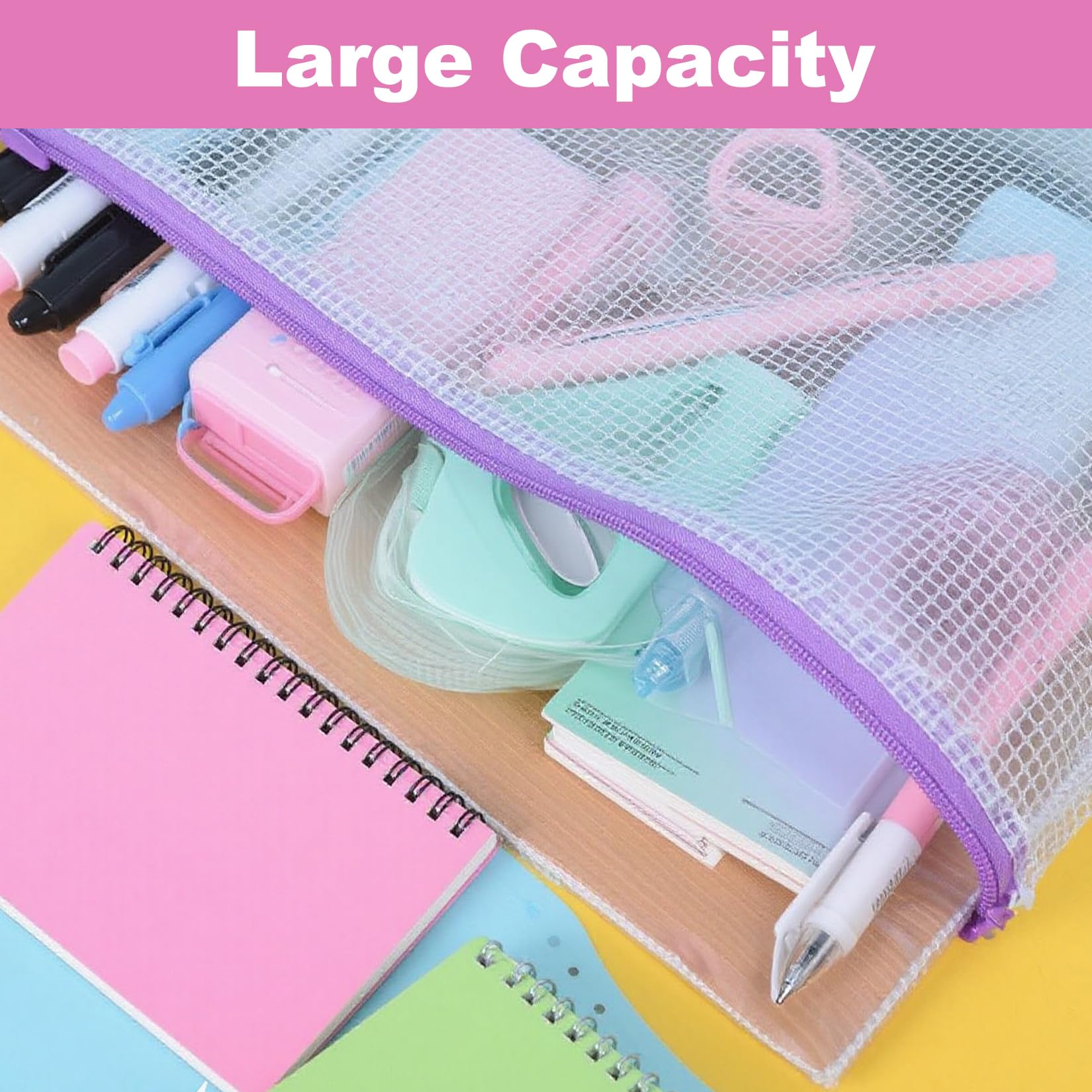 16 unidades A4 A5 portadocumentos con cremallera – Bolsas impermeables con cremallera para guardar y organizar, artículos esenciales de viaje, material de oficina, escuela, carpetas, A4, monederos