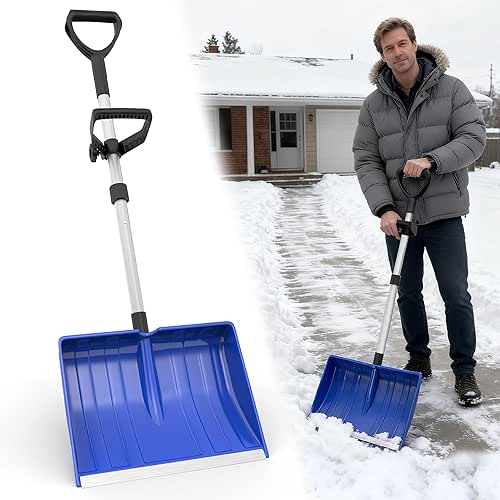 Snow Shovel for Driveway, 48 Inch Winter Snow Removal with