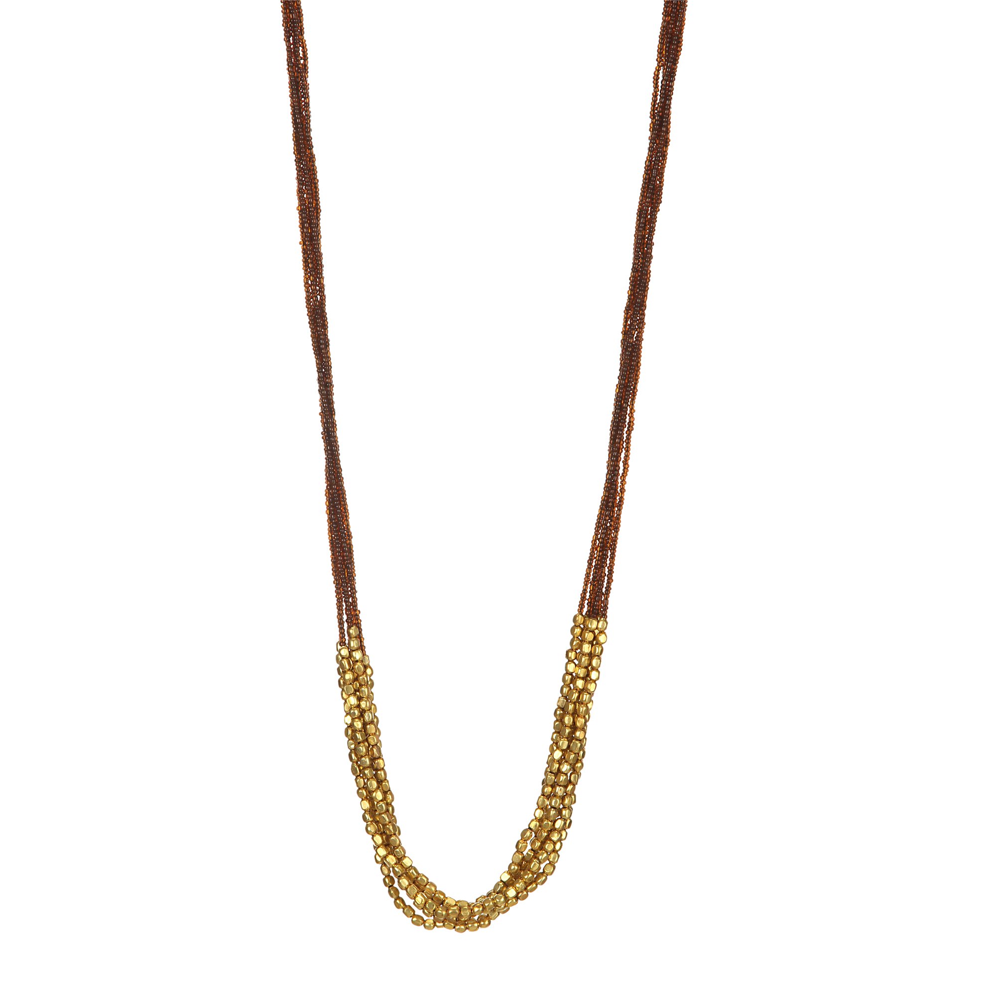DCA Gold & Brown Tribal/Ethnic Glass/Steel Women Necklace (4143) (B01K1QIERI) Amazon Price History, Amazon Price Tracker