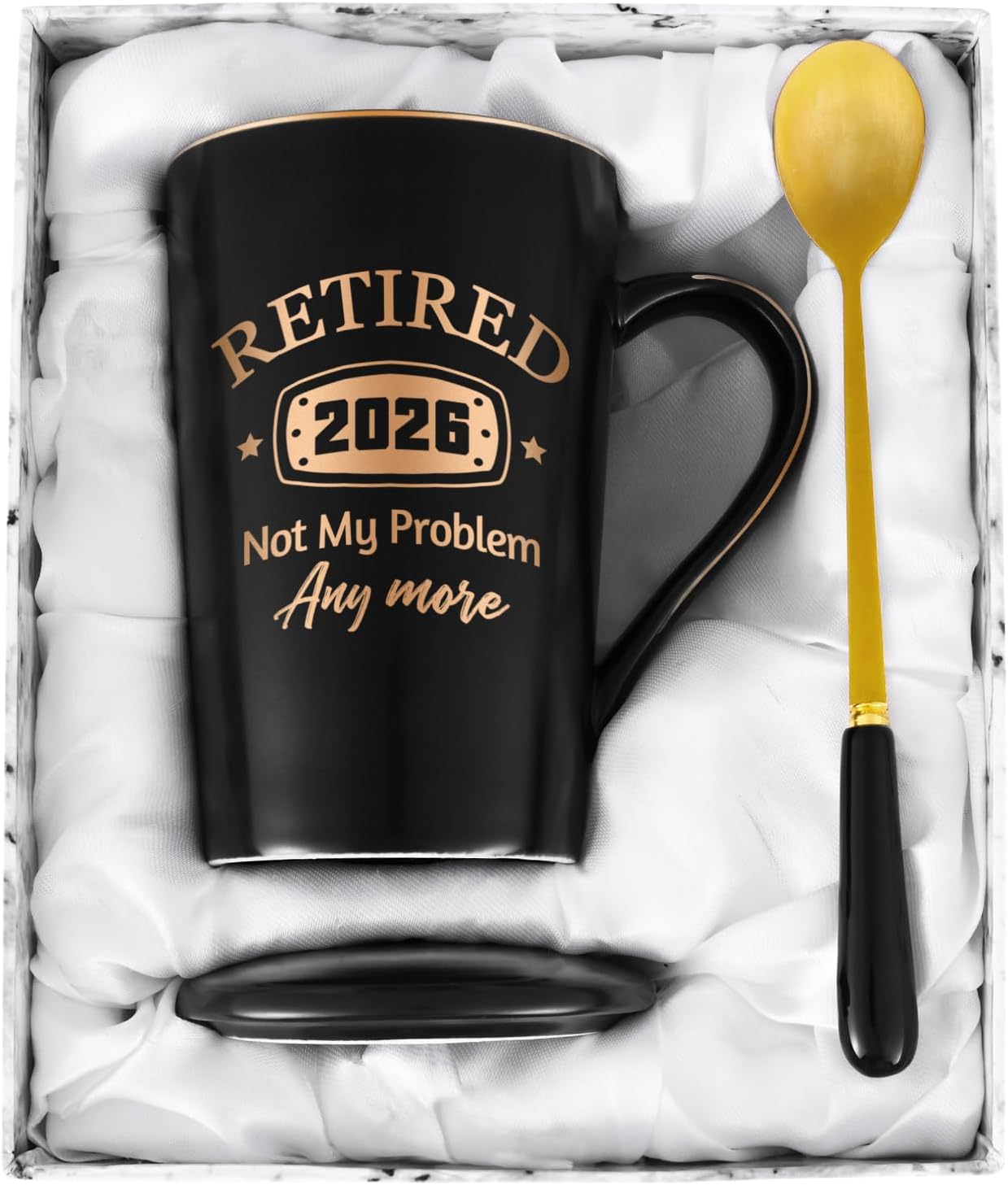YHRJWN Retirement Gifts for Men Women, 2026 Retired Mug 14Oz, Retired Not My Problem Anymore, Retirement Mugs for Men, Cool Gifts Ideas for Teacher Coworker Friends Families Husband Wife (Black)