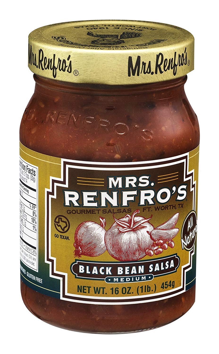 MRS RENFRO SALSA BLACK BEAN, 16 OZ12