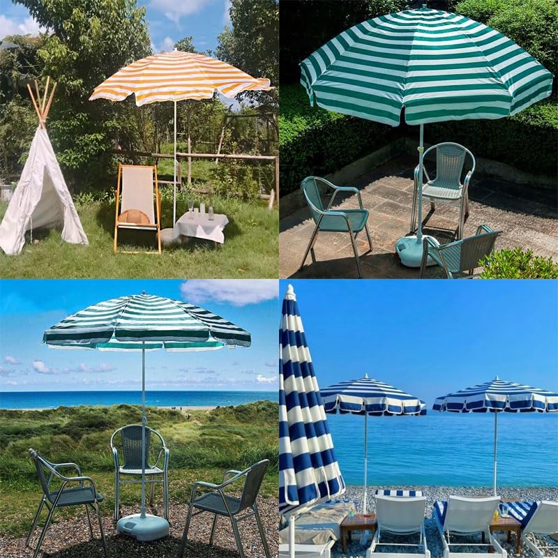 6,5 m, 7,2 m, parasol plażowy – lekki parasol tarasowy z 8 wytrzymałymi podpórkami, ochrona przed promieniowaniem UV, stylowe paski, idealny na piknik, do ogrodu i jako ochrona przed słońcem