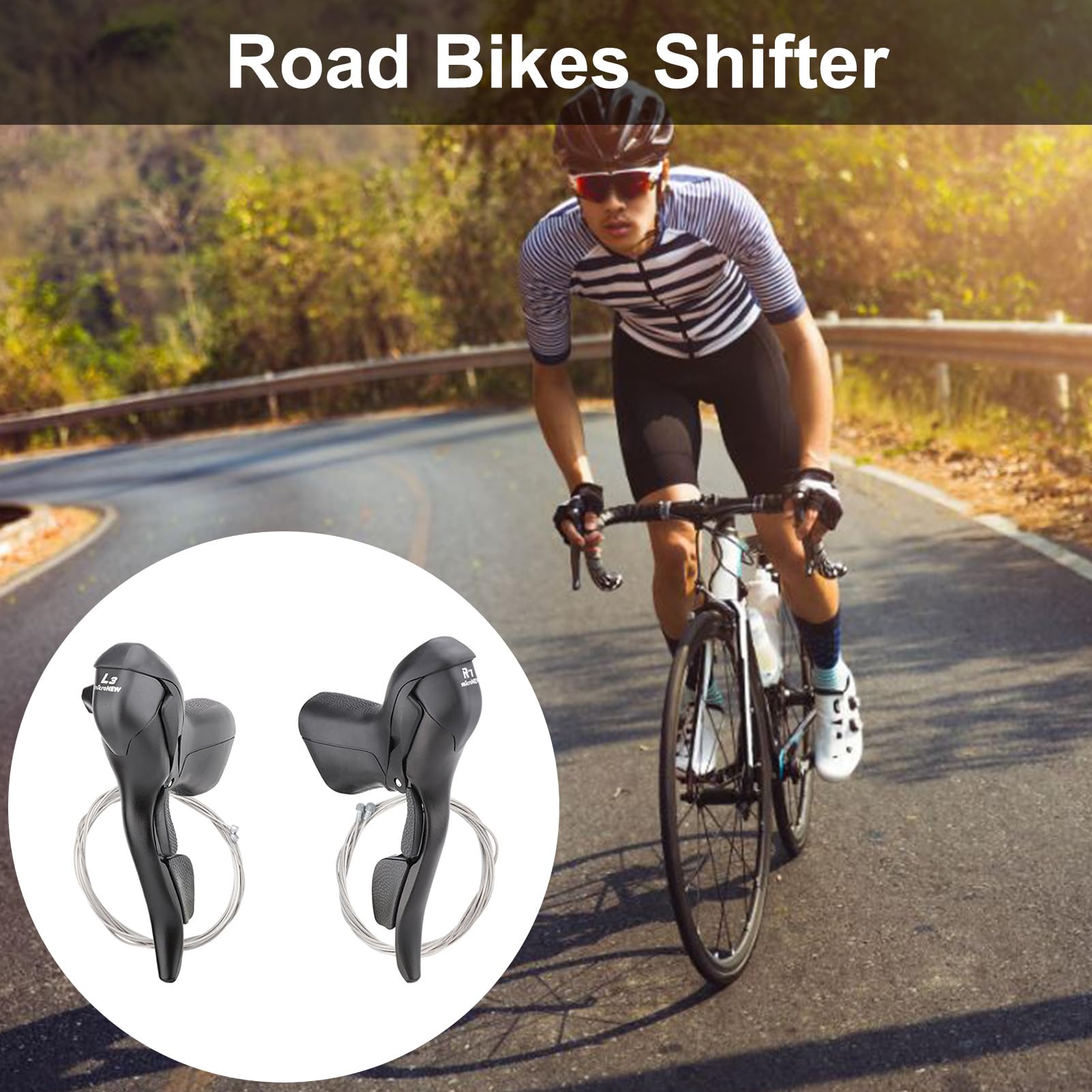 Dottduya Bremshebel Fahrrad Schalthebel Duals Control-Radfahren 3x7 8 9 10 Gang-Schaltung Fahrrad Duals Control Hebel Rennrad Schalthebel Kompatibel für Lenker Sport & Freizeit