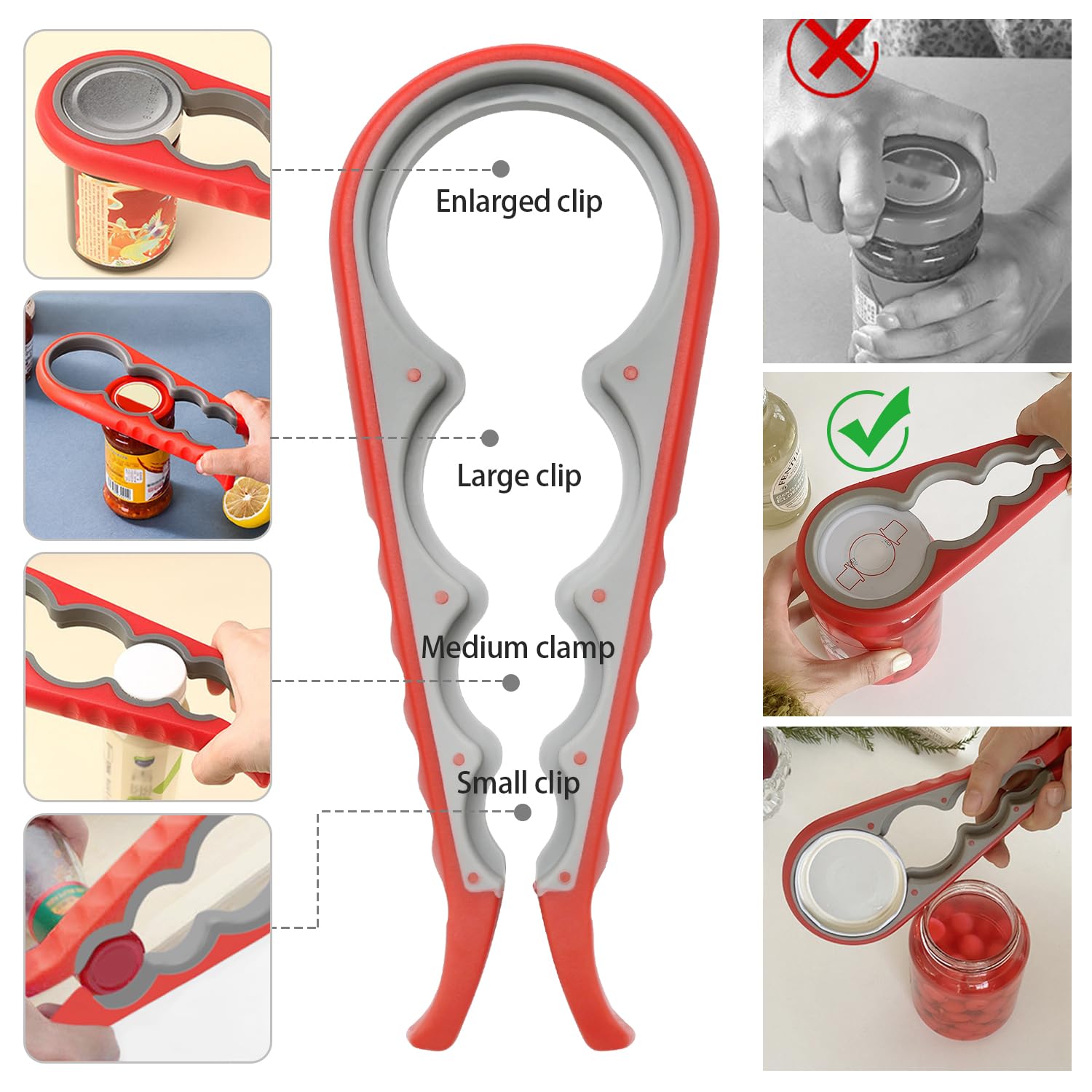 Set 4 Apriscatole In Gomma Colorati - Antiscivolo Per Barattoli E Bottiglie - Foto 10