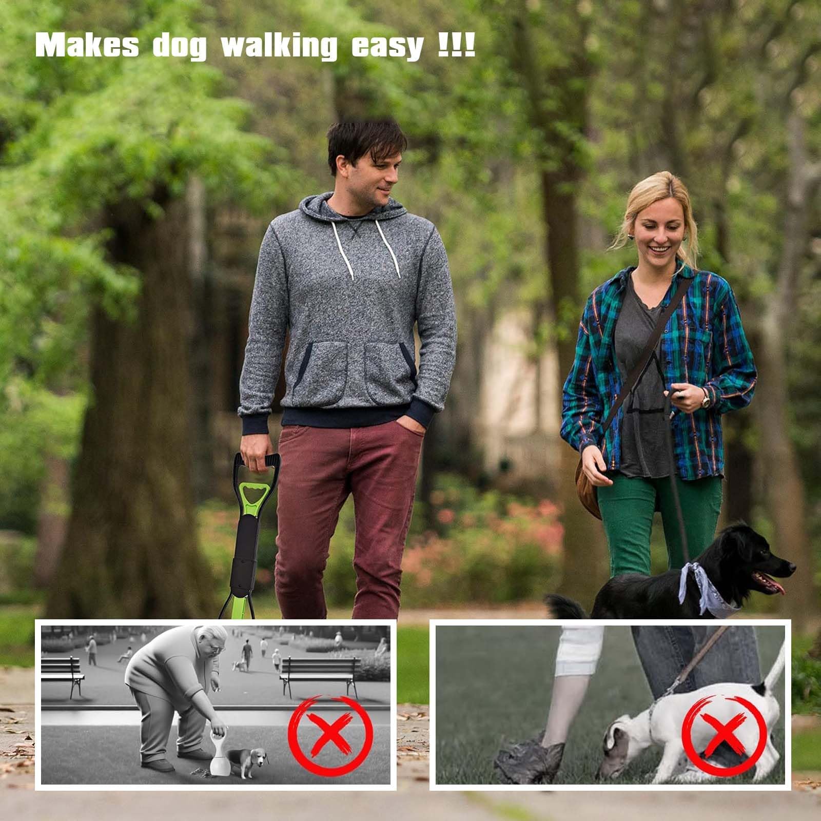 45Cm Hundekotsammler Faltbar Hundekotschaufel mit 40 Kotbeutel für Hunde Kotschaufel Hund mit Hundekotbeutelspender Hundekotgreifer mit Langer Griff Hundekot Schaufel für Hund Katze (Grün)