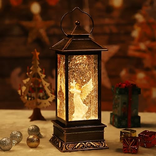 Miniatura 5 de Decoraciones de Navidad, globo de nieve de Navidad iluminado para el hogar, linterna de Navidad, linternas de agua brillantes con música de Navidad