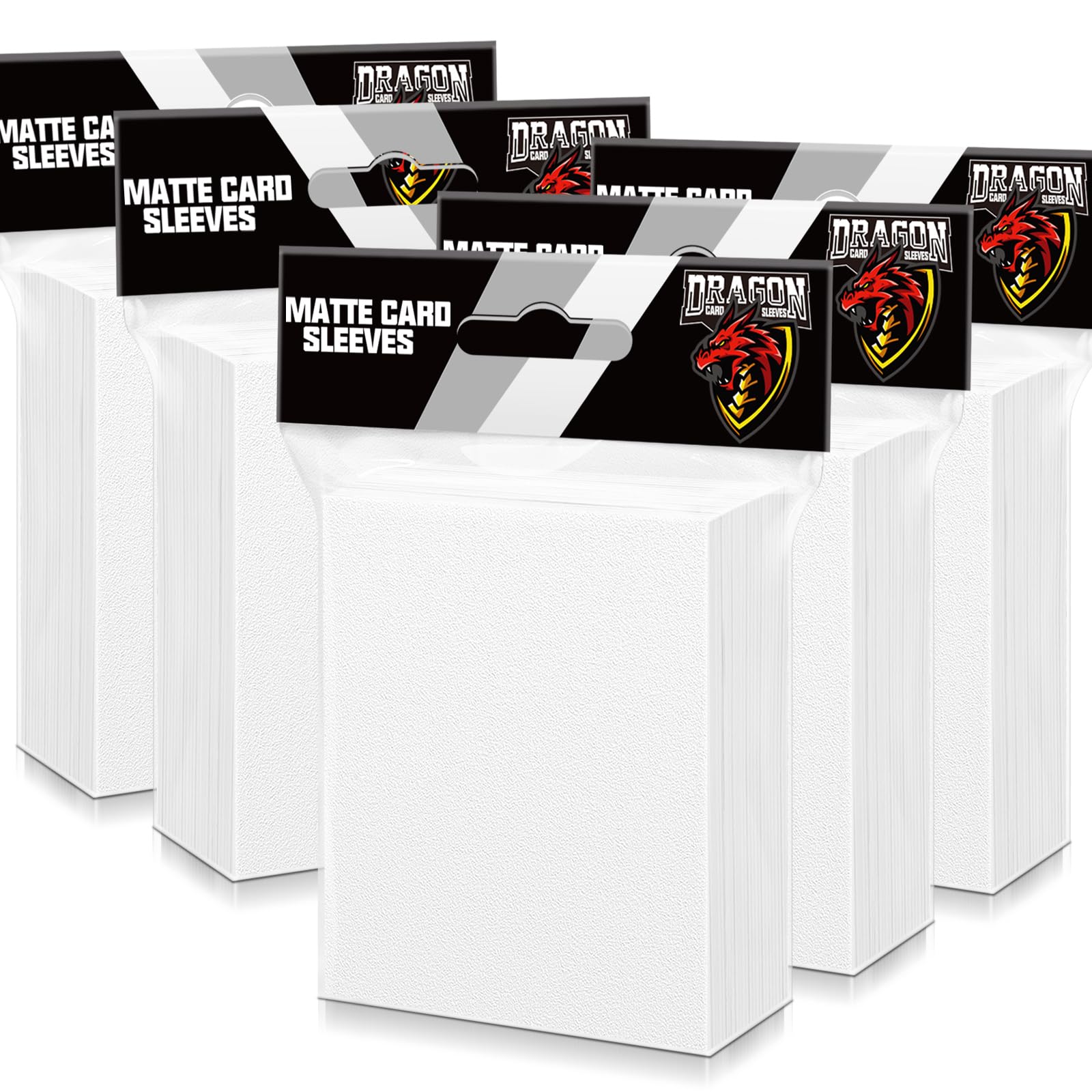 Kitoyz 500 Pcs Card Sleeves for Trading Card, Matte Card Sleeves Deck Card Protectors Compatible with Baseball Cards, Sports Cards, Game Cards (White)