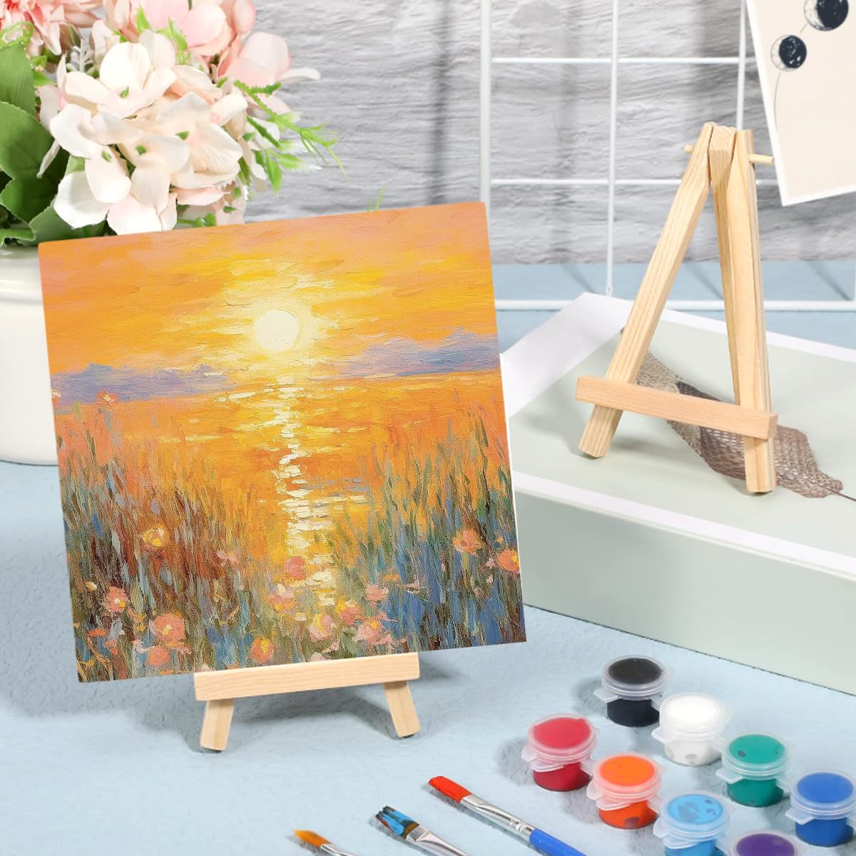 24 tele bianche da dipingere, cornice in tela tesa da 15 cm, confezione di tela per pittura su tela bianca piccola, adatta per adulti, artisti e bambini, adatta per pittura acrilica