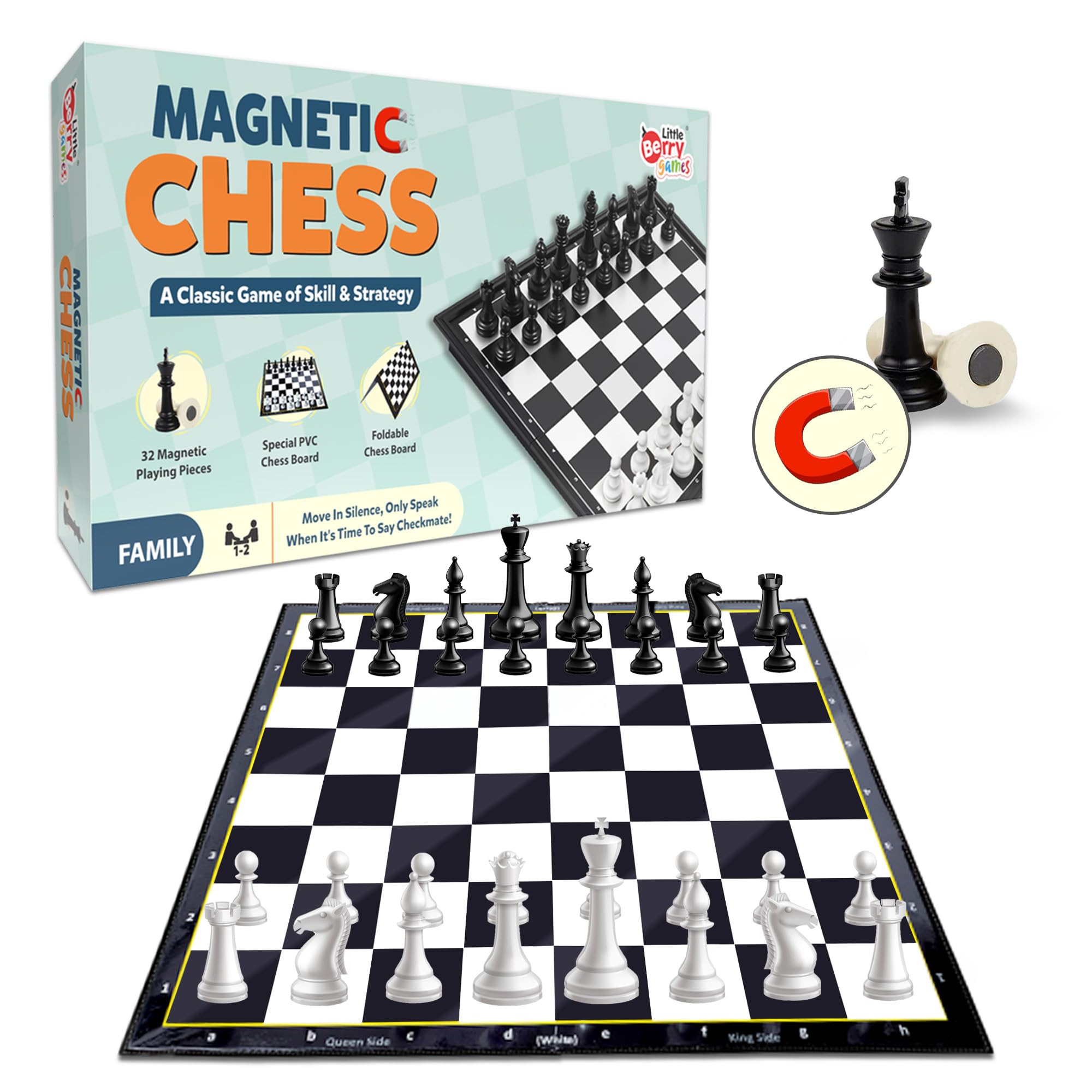 Magnetic Chess Board Game Set for Kids & Adults | Educational & Foldable Chess Board (14" x 14") | Travel Board Game Toys | Perfect for Gifting | Strategy & Mind Game for Kids