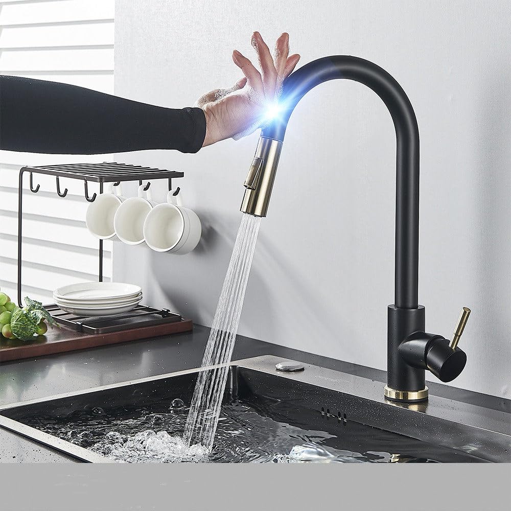 ZQFHSX Touchless Kitchen Faucet with Motion Sensor for Hands-Free Operation in Modern Kitchens