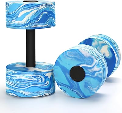 Water Dumbbells Set, 2 Pack Camouflage EVA-Foam Dumbbell Water Aerobics Fitness Equipment for Pool Exercise, Water Fitness Equipme