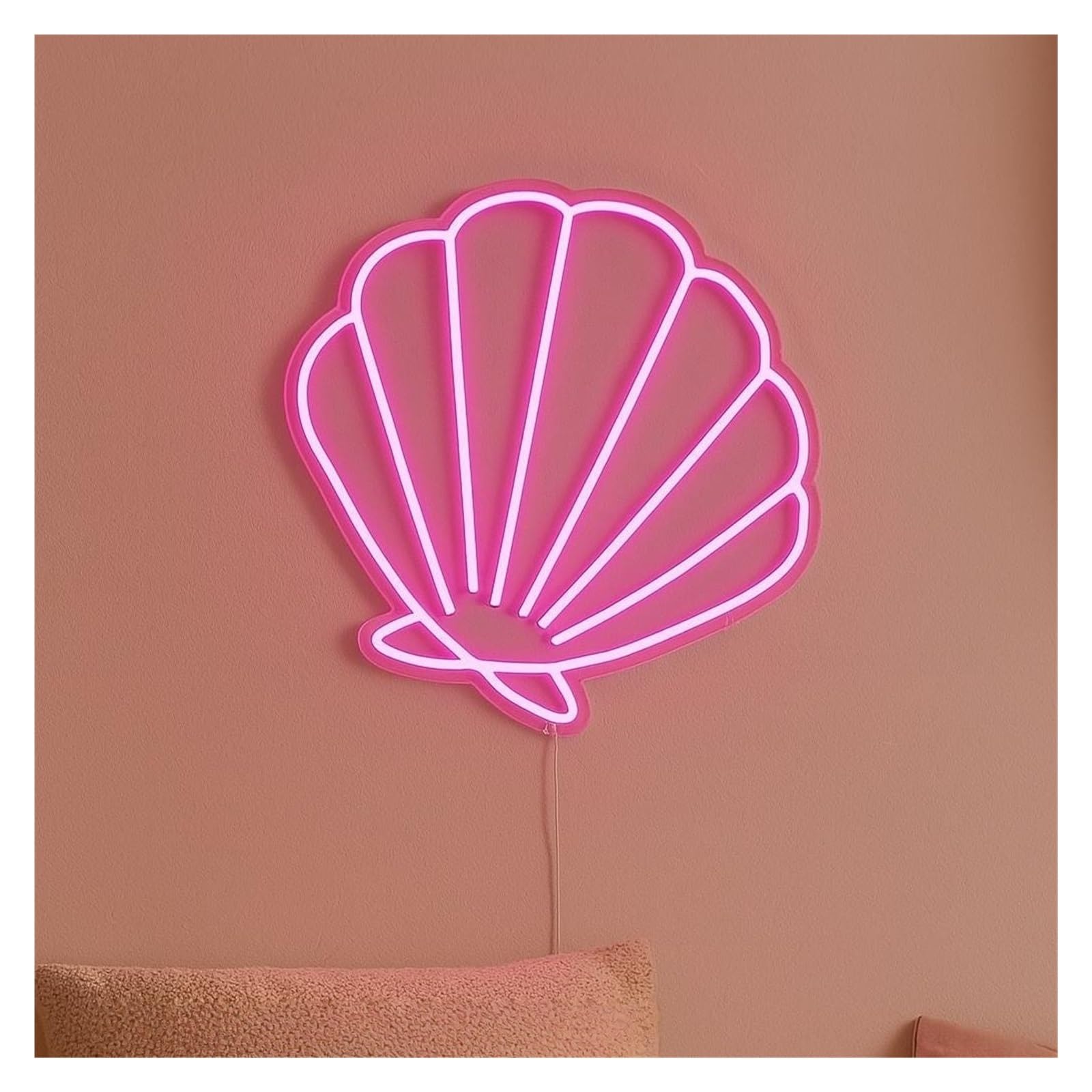Shouxi A Sign Lamp Seashell Neon Sign, Suitable For Living Room Wall Decor With Dimmable 51Cm