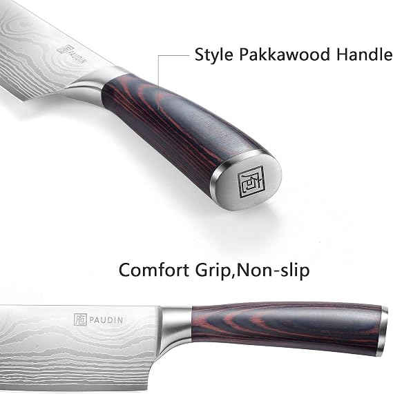 PAUDIN Nakiri Knife and Kitchen Utility Knife