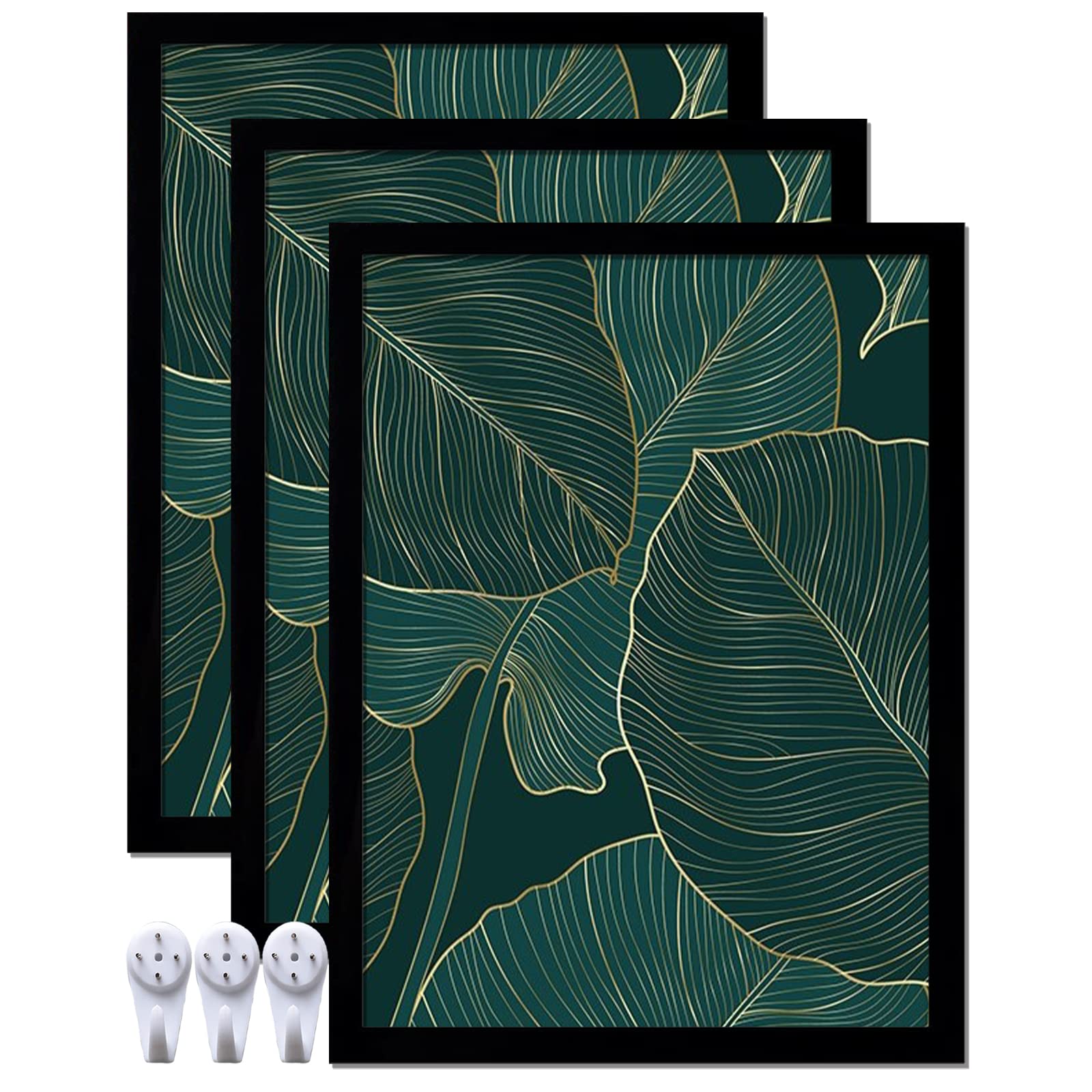 keibiubu Black 12x16 Picture Frame Set of 3, High Transparent Picture Frames for 12 x 16 Photo Poster Certificate Canvas Collage Wall Gallery Desktop Horizontal Vertical 12 By 16