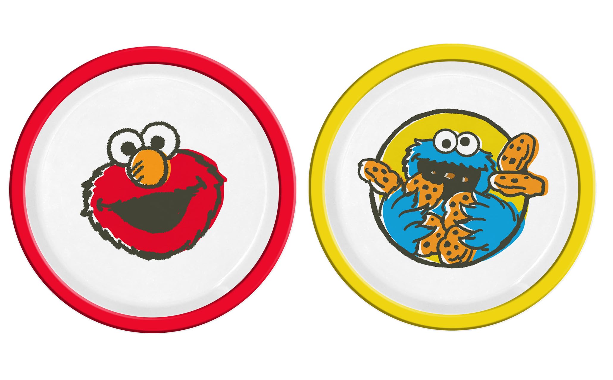 infinite by GEDA LABELS Sesame Street Vintage Kids Plates PP Set of 2 21.5 cm
