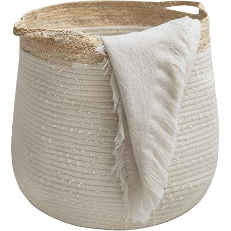 LA JOLIE MUSE ロープバスケット 収納バスケット 織り込み 洗濯物入れ