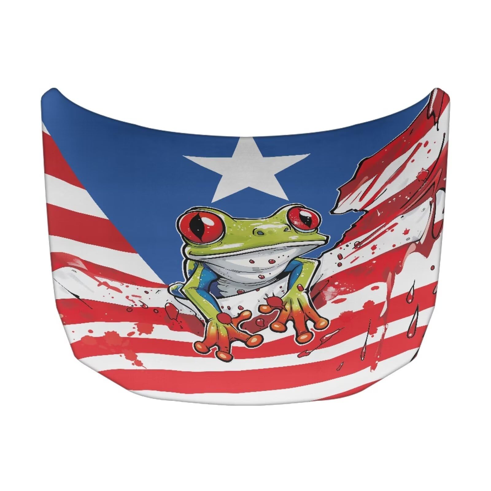 Coqui Frog Car Hood Cover Protector for SUV Sedans Trucks 59×39 Inch Stretchable Car Hood Wrap Blankets Waterproof Sun Proof Auto Patriotic Decorations