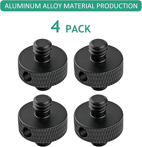 Miniatura 7 de Rigych Adaptador de tornillo de trípode de 14 macho a 14 macho con agujero 14 tornillo soporte de cámara para cámara, trípode, soporte de micrófono,