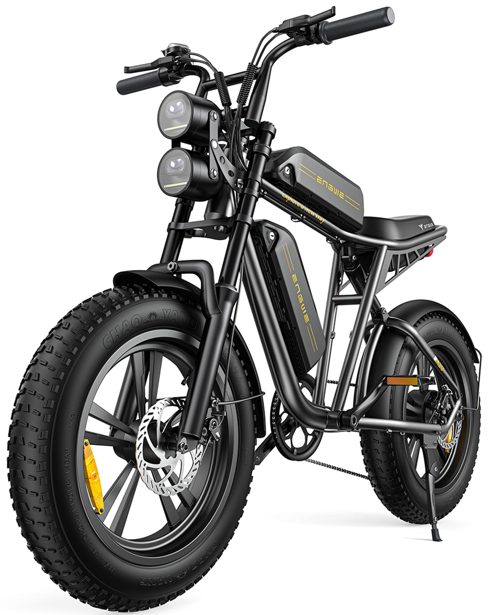 ENGWE M20 Electric Bike for Adults - 1000W 28mph Moped Ebike 48V13A Single/48V26A Dual Battery 20*4.0" Fat Tire All Terrain Off Road E-Bike Full Suspension Max 94Miles Long Range 7-Speed UL Certified