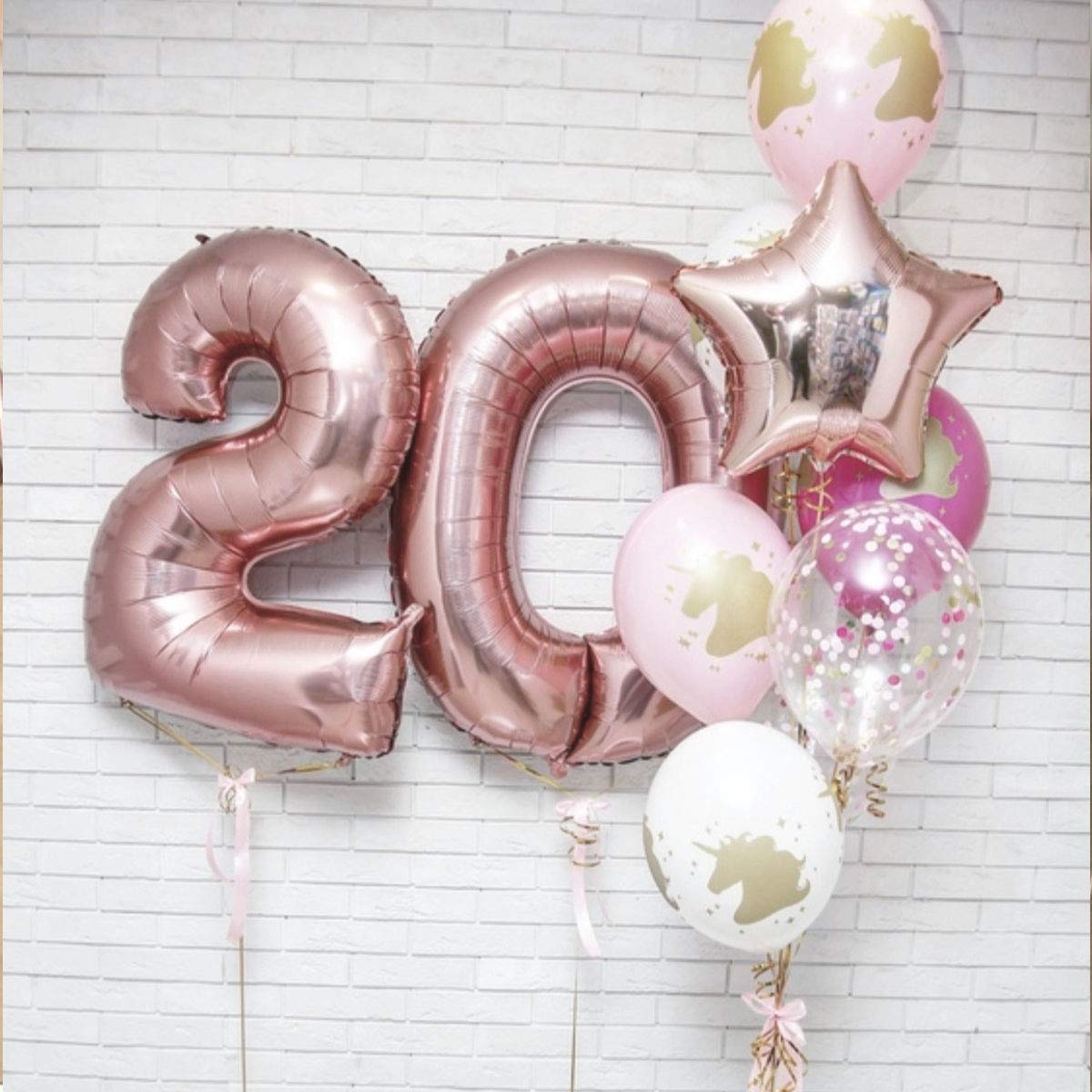 Palloncino 1° Compleanno Numero 1 Gigante Rosa Oro, Palloncino XXL di 100 cm. Decorazione Compleanno Bimba. Ad Aria o ad Elio.