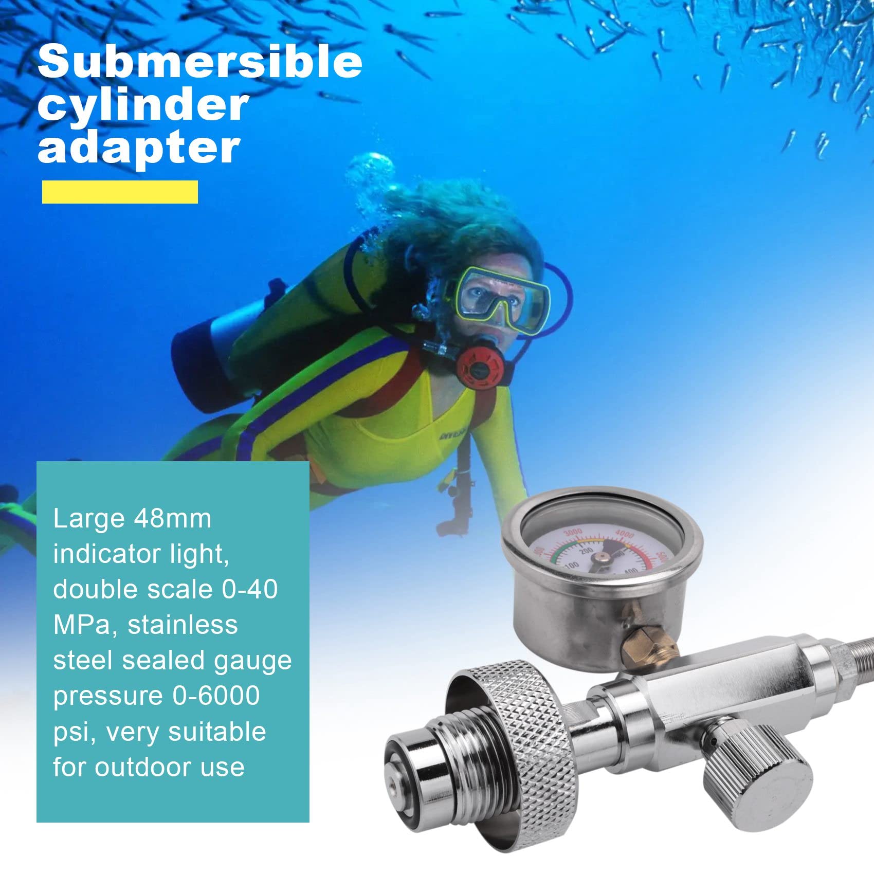 PCP - Adattatore per bombola a immersione con G5/8 DIN e 50 cm