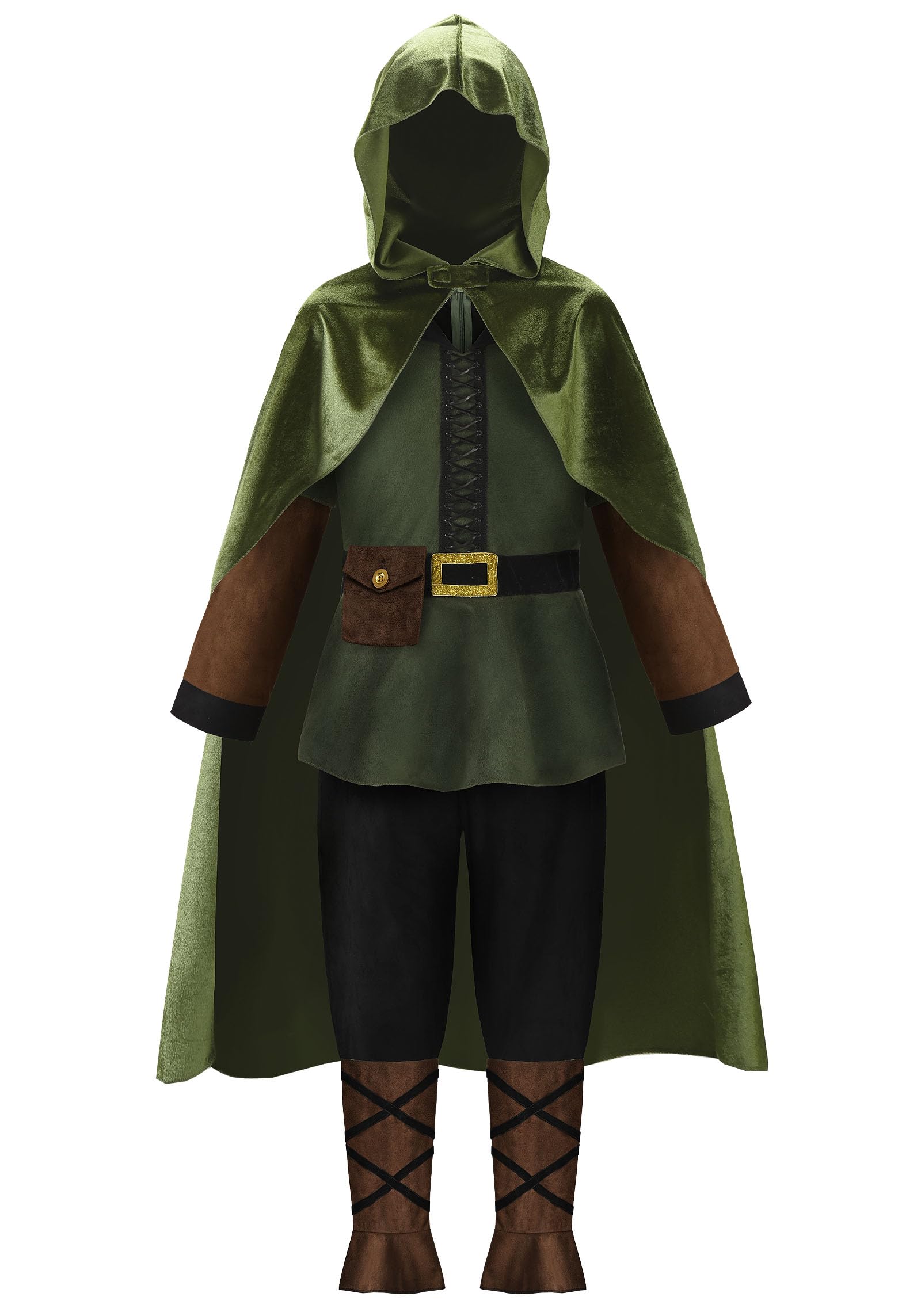 Kids Archer Costume Boys Girls Hunter Costume with Cape,Green