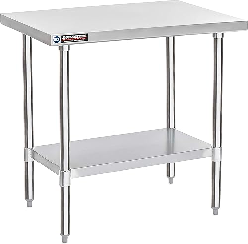 Miniatura 11 de DuraSteel 24x12 Pequeña Mesa de Acero Inoxidable - NSF Metal Angosta Comercial para Preparación de Alimentos, Mesa de Trabajo Lateral con Estante