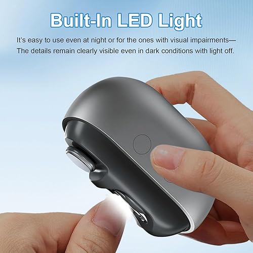 Miniatura 4 de Cortaúñas de fácil clip, cortaúñas eléctrico, 3 en 1 automático, con pulido y luz LED, almacenamiento, recortador de uñas sin dolor para personas