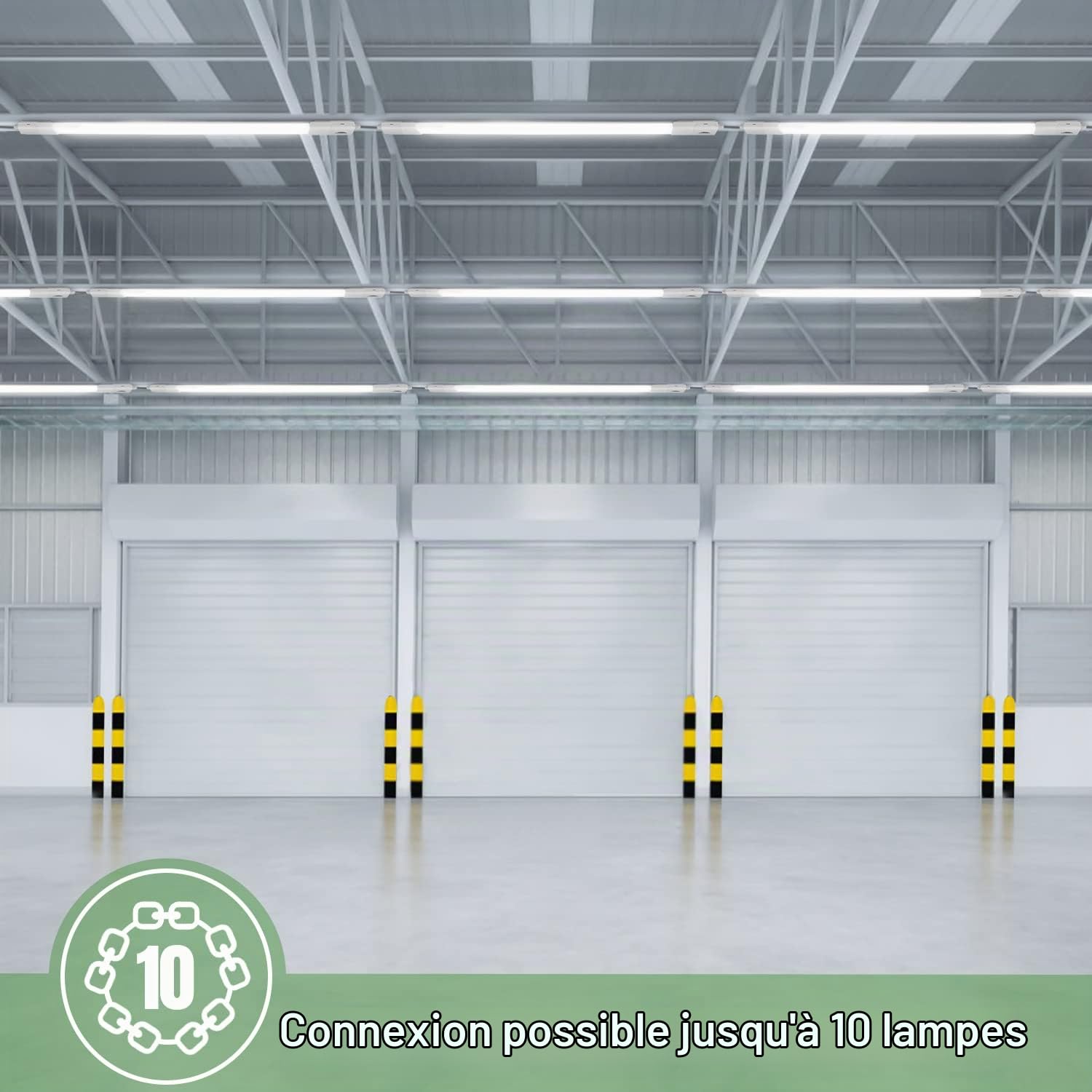 Tonffi Linkable Tube LED avec Détecteur de Mouvement,115cm 36W 4100LM Reglette Neon Luminaire Plafonnier Étanche IP65, Blanc Naturel 4000K Lampe pour Atelier,Cave Garage,Bureau,Cuisine