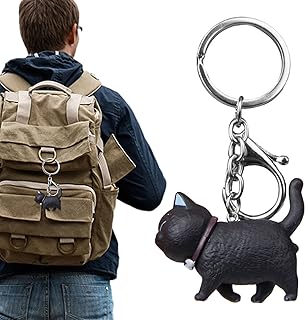 [FOCCAR] 猫のキーホルダー | 女性用猫キーホルダー | 漫画の猫のキーホルダーの装飾、バッグ、財布、携帯電話、女の子、男の子、女性、男性用