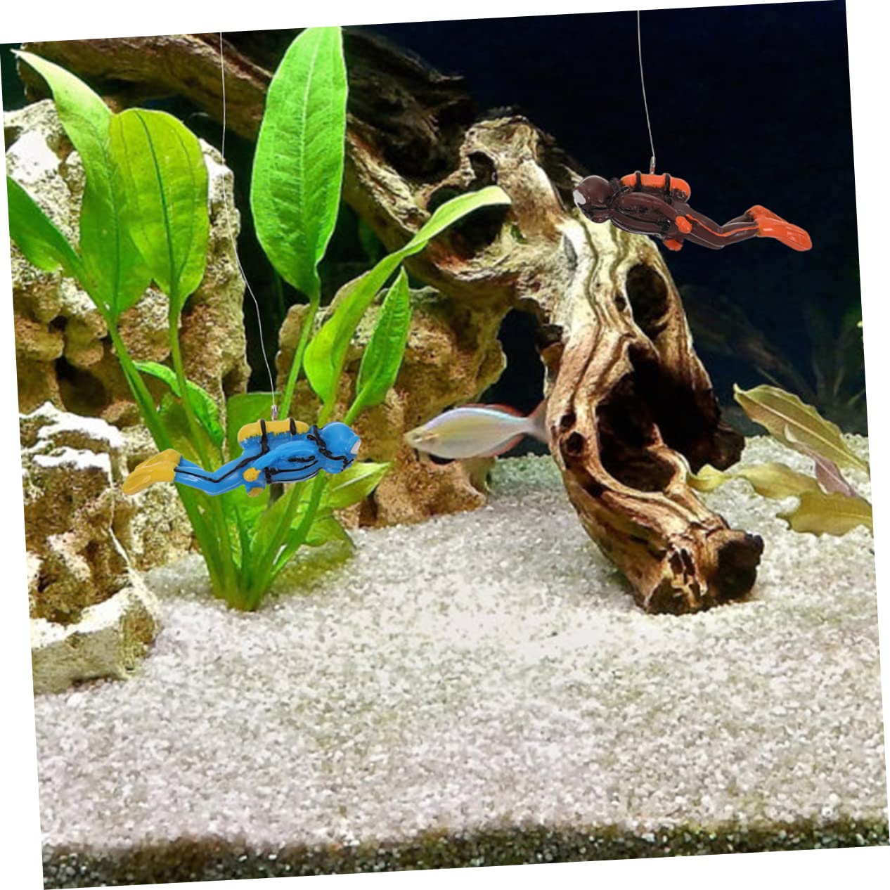 3 Ensembles Figurines De Plongeurs Flottants Décorations pour Aquariums Ornements Décoratifs pour Réservoirs Eau Douce Création Un Paysage sous Marin Adorable 4 Pièces * 3