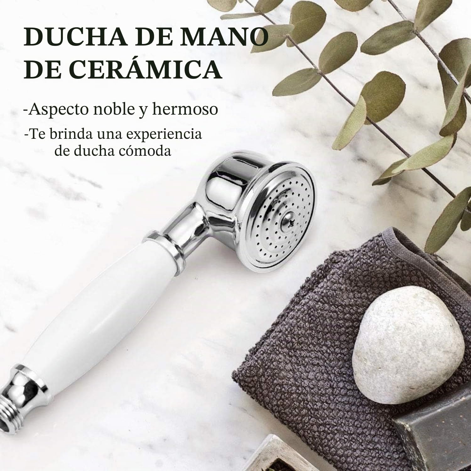 Wasserrhythm Grifo mezclador de baño con accesorio de ducha, teléfono tradicional victoriano, grifo de llenado de bañera, montado en la cubierta, doble mango