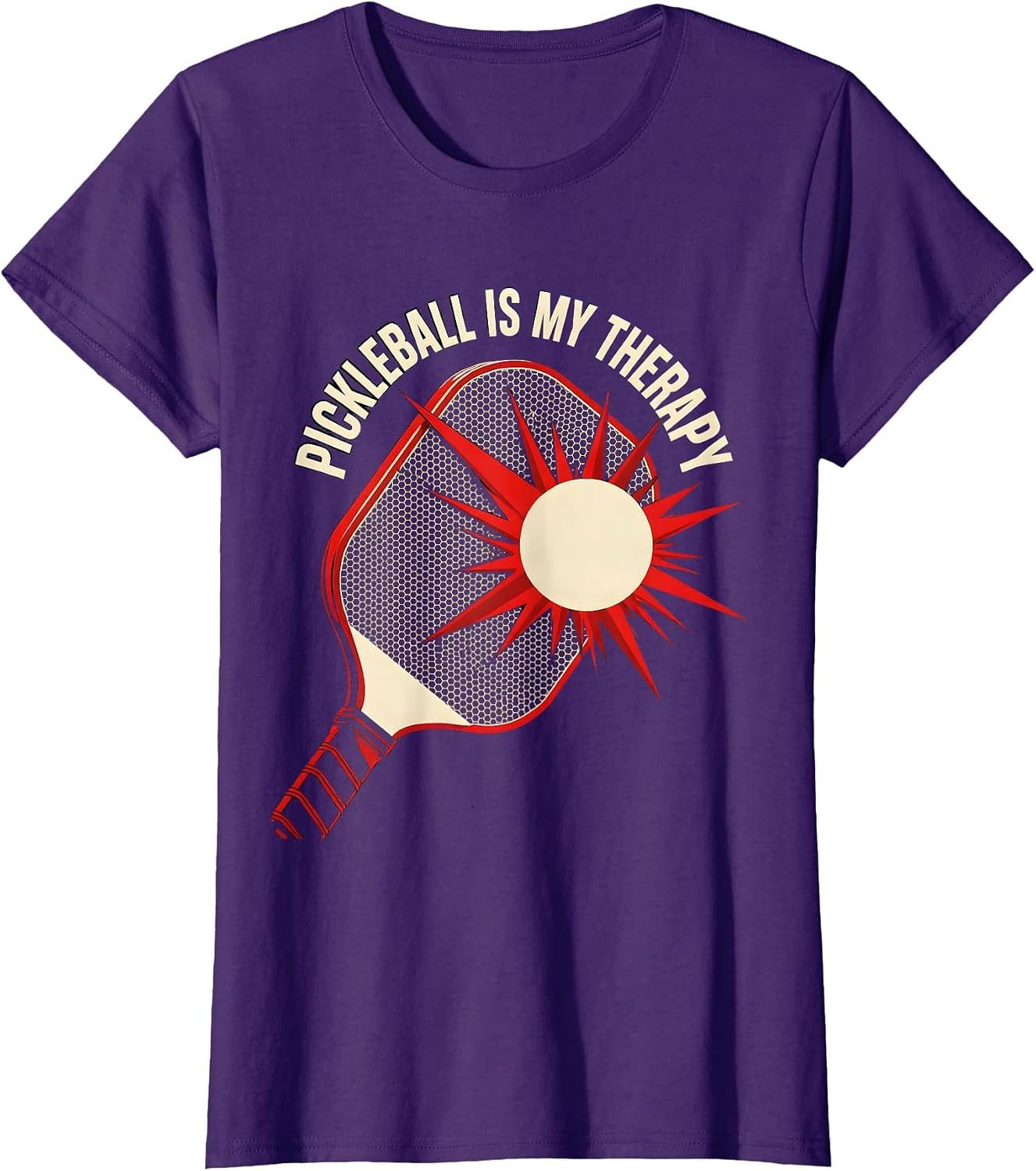 Women's Pickleball Is My Therapy Funny Sports Design T-Shirt image 4