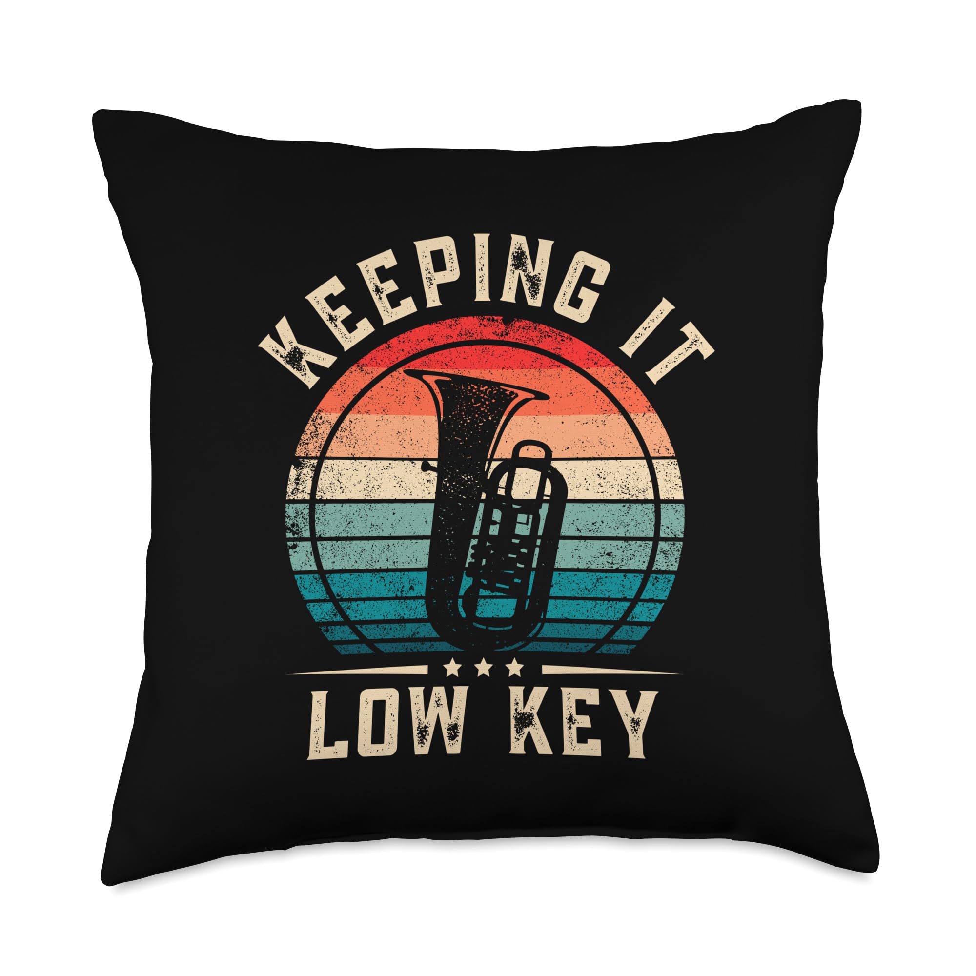 Keeping It Low Key Funny Tuba Throw Pillow