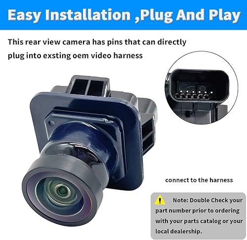 Miniatura 2 de Cámara de respaldo de visión trasera compatible con Ford F250 F350 F450 F550 Super Duty 2015-2016 Sustituye a la cámara de respaldo FC3Z-19G490-A