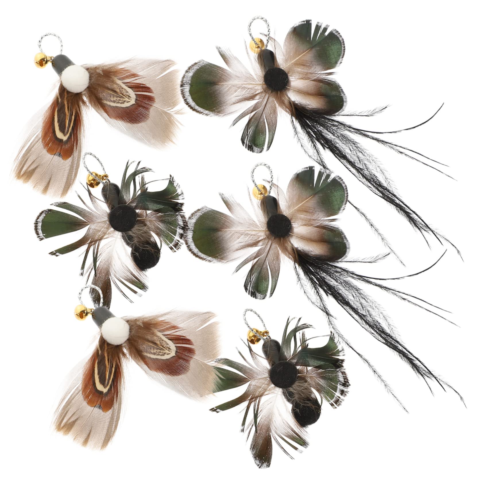 INOOMP 24pièces Têtes De Rechange pour Canne à Chat Jouets Insectes Et Plumes Améliorez De Chat