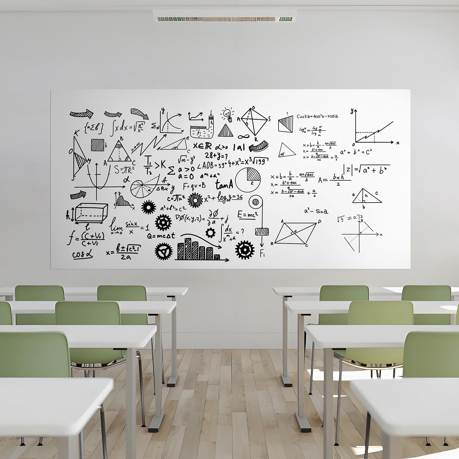 Pizarra Blanca Autoadhesiva 44x200cm Rollo Impermeable para Hogar Oficina Escuela