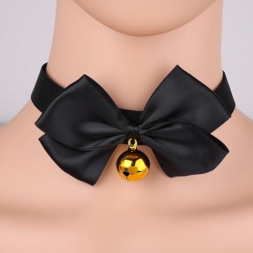 Miniatura 6 de ACSUSS Collar con lazo para adultos con campanilla y gato Cosplay