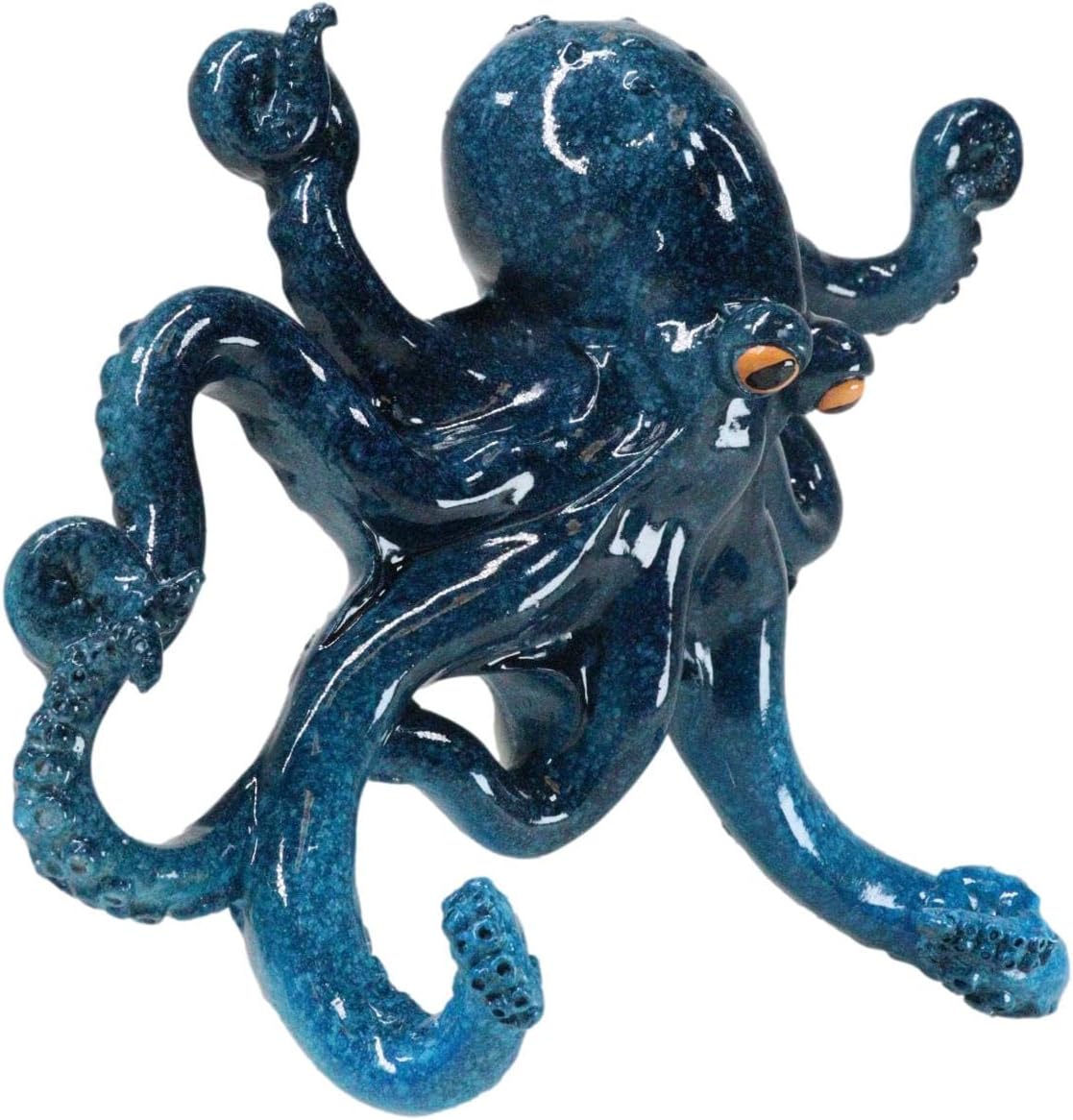 Ebros Gift Nautical Ocean Marine Blue Giant Octopus Kraken Multi Points Tentacles Keys Coats Wall Hook Decorative Organizer Sculpture 9" Wide Gallery Style Accent