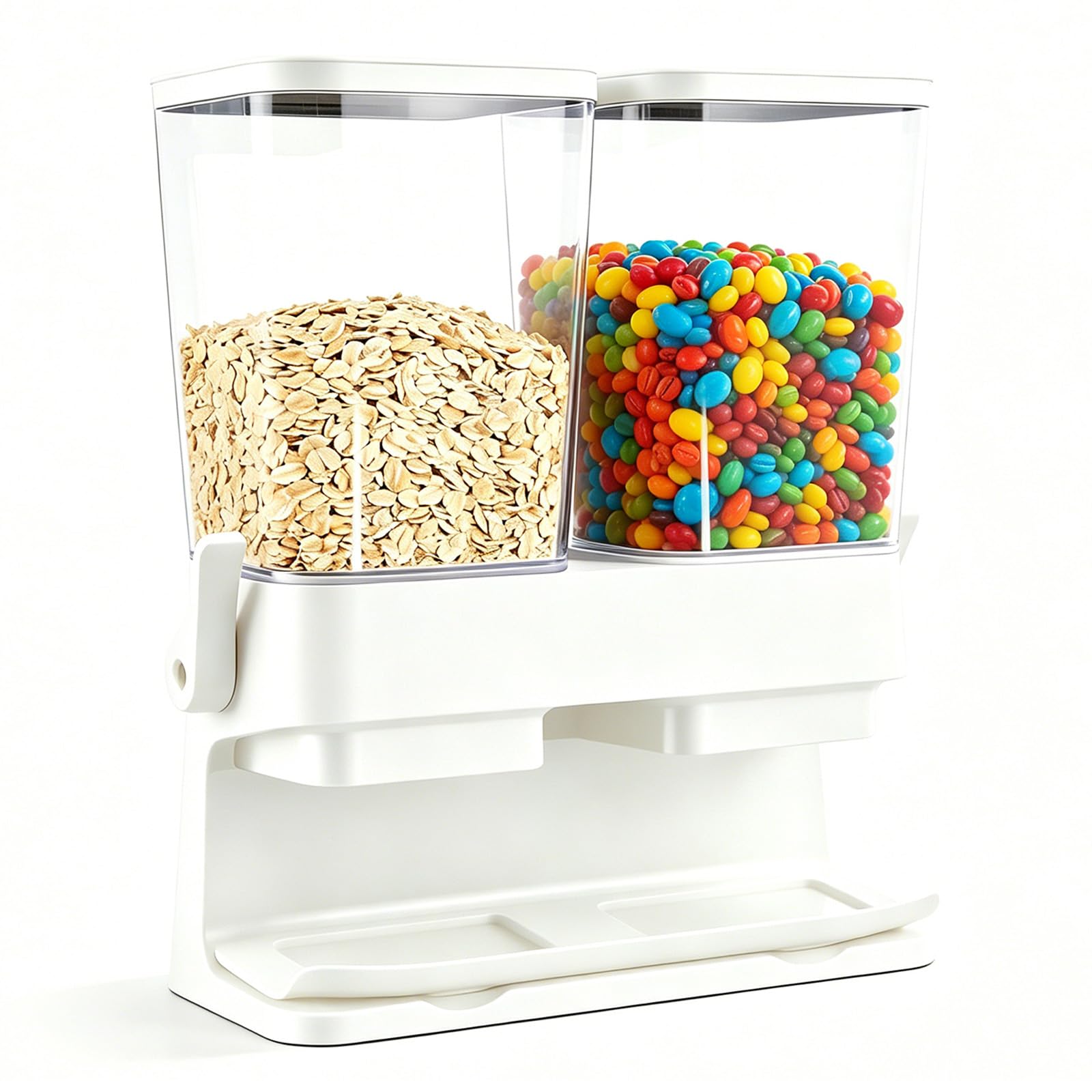 Müslispender 2er Pack, Doppelte 3L Luftdichte Müsli-Speicherkiste, Große Kapazität Cereal Dispenser, Ideal Für Süßigkeiten, Nüsse, Müsli, Kaffeebohnen